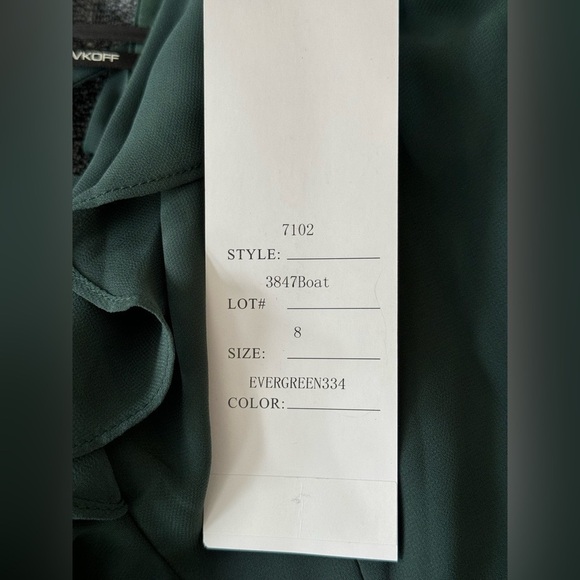 BILL LEVKOFF Bridesmaid Dress Spaghetti Strap Ruffle Evegreen Style 7102. 8 - Picture 11 of 12